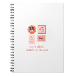Gelukkige lente stempel Border Collie Notitieboek