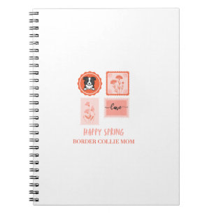 Gelukkige lente stempel Border Collie Notitieboek