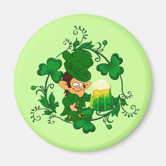Gelukkige Leprechaun Magnet (Voorkant)