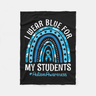 Gelukkige leraar Ik Draag blauw voor mijn studente Fleece Deken