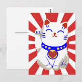 Gelukkige leuke nekokat op het toenemen zon briefkaart (Voorkant / Achterkant)