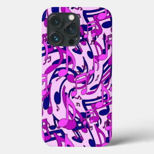 Gelukkige Levendige Muzieknoten Roze Blauw Paars iPhone 13 Pro Hoesje