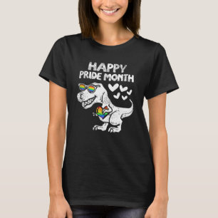 Gelukkige LGBT Gay Pride Maand Trex Dinosaurus Reg T-shirt