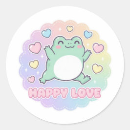 Gelukkige Liefde Kikker Sticker Schattige Springen