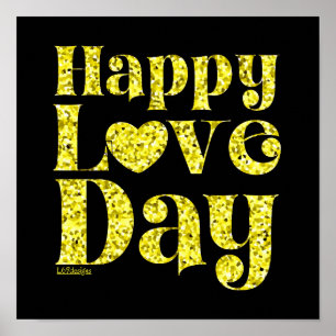 GELUKKIGE LIEFDESDAG goud                          Poster