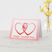 Gelukkige liefste dag twee harten kaart (Gele Bloem)