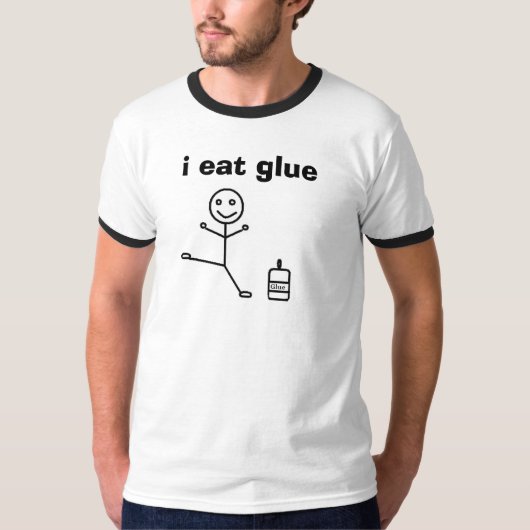gelukkige lijm vijg, ik eet lijm t-shirt (Voorkant)