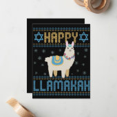 Gelukkige LLamakah Grappig Joods Hanukkah LLama Ca Notitiekaartje (Voorkant / Achterkant in situ)