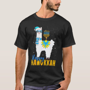 Gelukkige Llamakkah Schattige Joodse Lama Zonnebri T-shirt