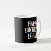 Gelukkige Logan voornaam Kleurrijke Dag Koffiemok (Voorkant rechts)