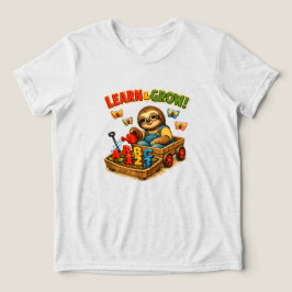 Gelukkige Luiaard Leer & Groei Terug Naar School K Tri-Blend Shirt