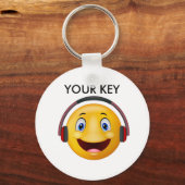 Gelukkige luistermuziek sleutelhanger (Voorkant)