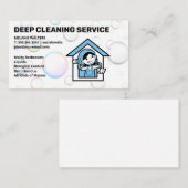 Gelukkige Maagd | Schoonmaakdienst Logo | Bubbles Visitekaartje (Voorkant / Achterkant)