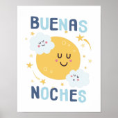 Gelukkige Maan en Sterren Peuter Kunst in het Spaa Poster (Voorkant)