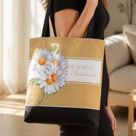 Gelukkige Madelief Bruiloft Bruidsmeisje Boodschap Tote Bag