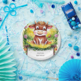 Gelukkige Magische Koe Verjaardag Papieren Bordje