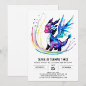 Gelukkige Majestic Dragon Digitale Meisje Verjaard Kaart (Voorkant / Achterkant)