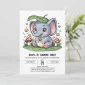 Gelukkige Majestic Elephant Digitale Verjaardag Kaart (Staand voorkant)