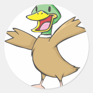 Gelukkige Mallard Duck glimlachend Ronde Sticker