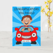 Gelukkige Man Heeft Net Rijexamen Gehaald Kaart (Gele Bloem)