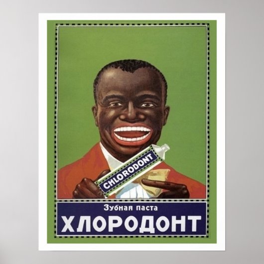 Gelukkige man met tandpasta, grappige Sovjetpropag Poster (Voorkant)