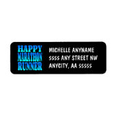 Gelukkige Marathon Runner Etiket (Voorkant)