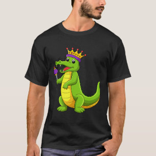 Gelukkige Mardi Gras Koning Krokodil Grappige Mard T-shirt