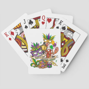 Gelukkige Mardi Gras-speelkaarten Pokerkaarten