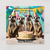 Gelukkige Meerkat Verjaardag, Uitnodiging van het  Informatiekaartje (Voorkant)