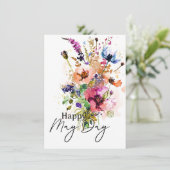 Gelukkige Meidag bloemstuk Kaart (Staand voorkant)