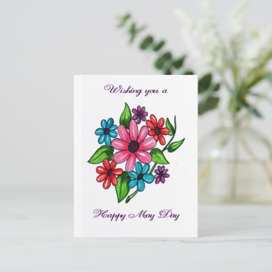 Gelukkige Meidag Briefkaart (Staand voorkant)