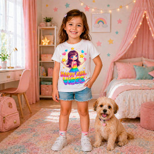 🌈 Gelukkige Meisjes Vibe Regenboog Cute Cartoon S T-shirt