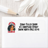 Gelukkige Melanine Kerstmis Merry X-mas Zwart Sist Etiket (Insitu)