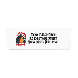 Gelukkige Melanine Kerstmis Merry X-mas Zwart Sist Etiket