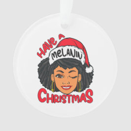 Gelukkige Melanine Kerstmis Merry X-mas Zwart Sist Ornament