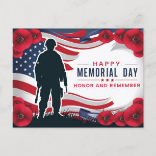 Gelukkige Memorial Day Rode Klaprozen Militaire  Briefkaart