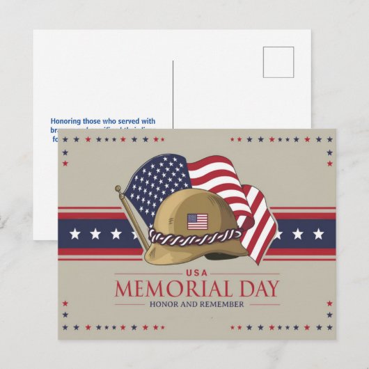 Gelukkige Memorial Day USA-vlag Militaire Briefkaart (Voorkant / Achterkant)