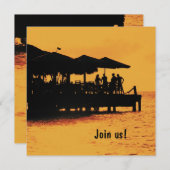 gelukkige mensen bij zonsondergang uitnodiging (Voorkant / Achterkant)