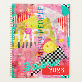 Gelukkige mensen prachtige kleurrijke collage planner