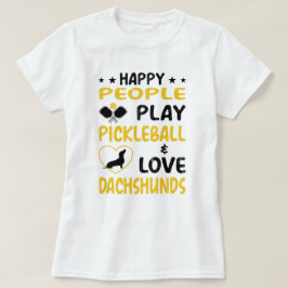 Gelukkige mensen spelen pickleball en houden van t t-shirt