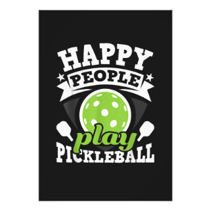 Gelukkige Mensen Spelen Pickleball - Paddleball Sp Foto Afdruk