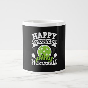 Gelukkige Mensen Spelen Pickleball - Paddleball Sp Grote Koffiekop
