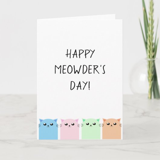 Gelukkige Meowderdag Kaart (Voorkant)