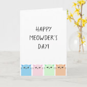 Gelukkige Meowderdag Kaart (Gele Bloem)