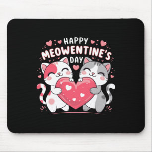 Gelukkige Meowentine-dag Grappige Schattige Katten Muismat