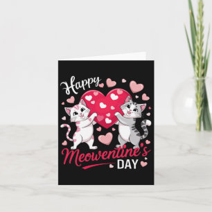 Gelukkige Meowentine's Dag Grappige Lieve Kattenli Kaart