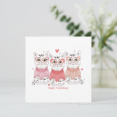 Gelukkige Meowentines Dag Kat Feestdagenkaart (Staand voorkant)