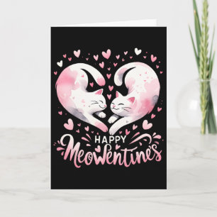 Gelukkige Meowentine's Grappige Valentijnsdag Kat Kaart