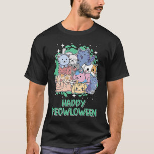 Gelukkige Meowloween Kat Halloween Kitten Enge Ka T-shirt
