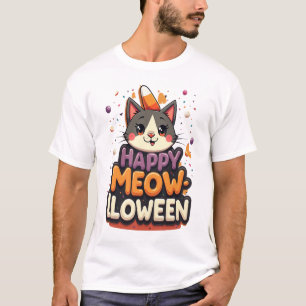 Gelukkige Miauw-lloween Kat T-shirt